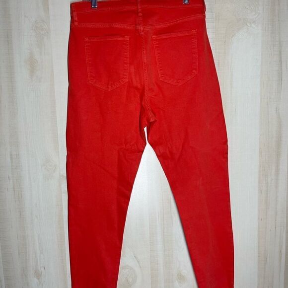 New Banana Republic‎ high rise skinny ankle orange jeans denim, size 31 - Picture 5 of 11